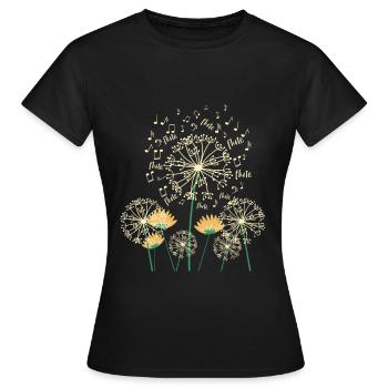 Pusteblume Flöte - Frauen T-Shirt - Schwarz - Vorne - AI Model Female 172 dark (172cm)