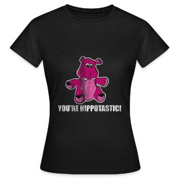 Nilpferd - Frauen T-Shirt - Schwarz - Vorne - AI Model Female 172 dark (172cm)