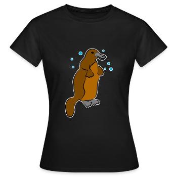 Schnabeltier - Frauen T-Shirt - Schwarz - Vorne - AI Model Female 172 dark (172cm)