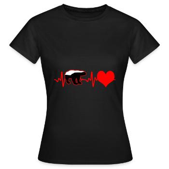 Honigdachs Herzschlag - Frauen T-Shirt - Schwarz - Vorne - AI Model Female 172 dark (172cm)