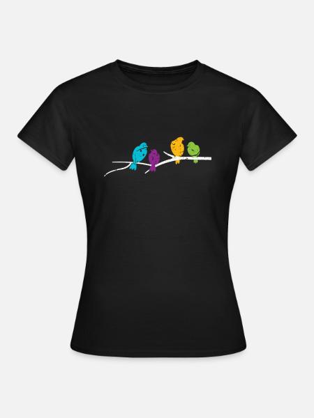 Vögel - Frauen T-Shirt - Schwarz