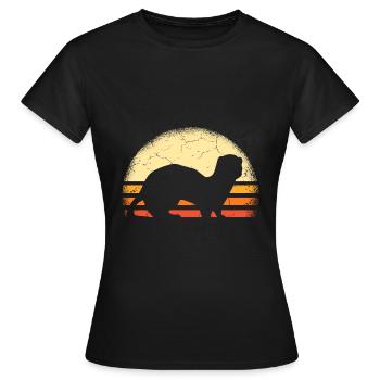 Frettchen Marder - Frauen T-Shirt - Schwarz - Vorne - AI Model Female 172 dark (172cm)