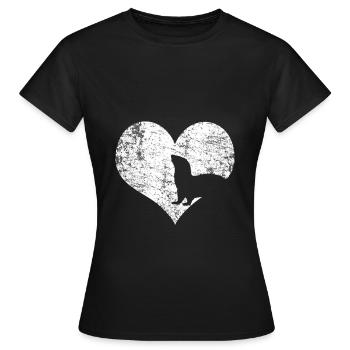 Amoureux des animaux furets - T-shirt Femme - noir - Devant - AI Model Female 172 dark (172cm)