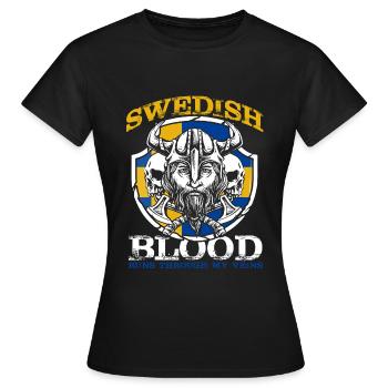 Sweden nation - Women's T-Shirt - black - Front - AI Model Female 172 dark (172cm)