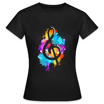 Clé de musique - T-shirt Femme - noir - Devant - AI Model Female 172 dark (172cm)