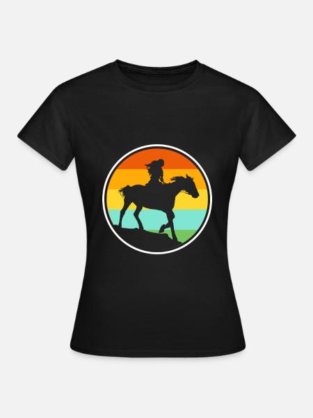 Pferd - Frauen T-Shirt - Schwarz