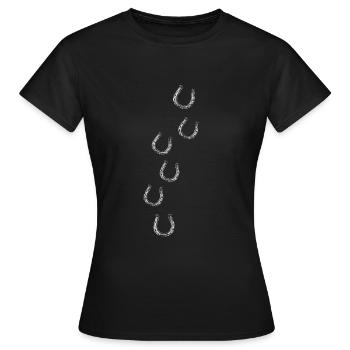 Pferd Hufeisen - Frauen T-Shirt - Schwarz - Vorne - AI Model Female 172 dark (172cm)