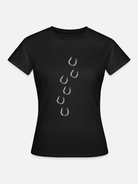Pferd Glücksbringer - Frauen T-Shirt - Schwarz