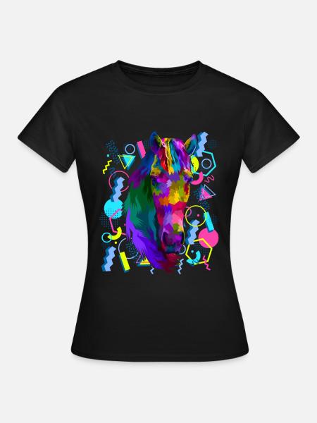 Pferd Lieblingstier - Frauen T-Shirt - Schwarz