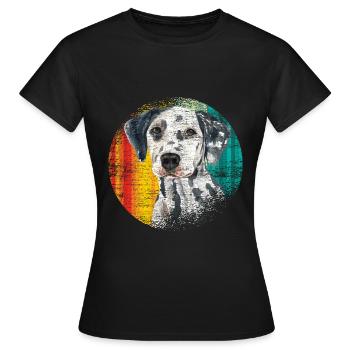 Amoureux des animaux dalmate - T-shirt Femme - noir - Devant - AI Model Female 172 dark (172cm)