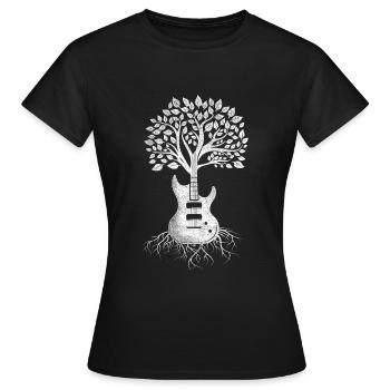 Origine de la guitare - T-shirt Femme - noir - Devant - AI Model Female 172 dark (172cm)