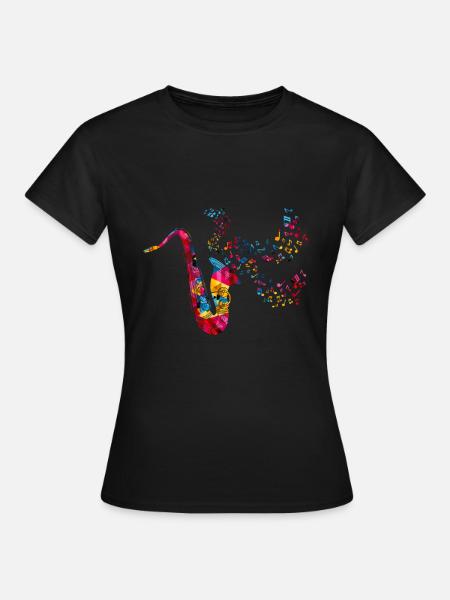 Saxophon Melodie - Frauen T-Shirt - Schwarz