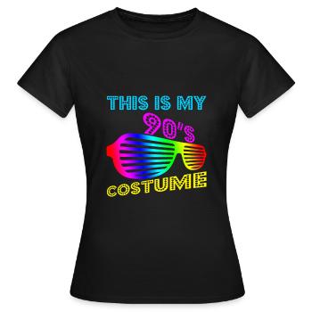Devise des années 90 - T-shirt Femme - noir - Devant - AI Model Female 172 dark (172cm)