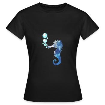 Seepferdchen Meeresbewohner - Frauen T-Shirt - Schwarz - Vorne - AI Model Female 172 dark (172cm)