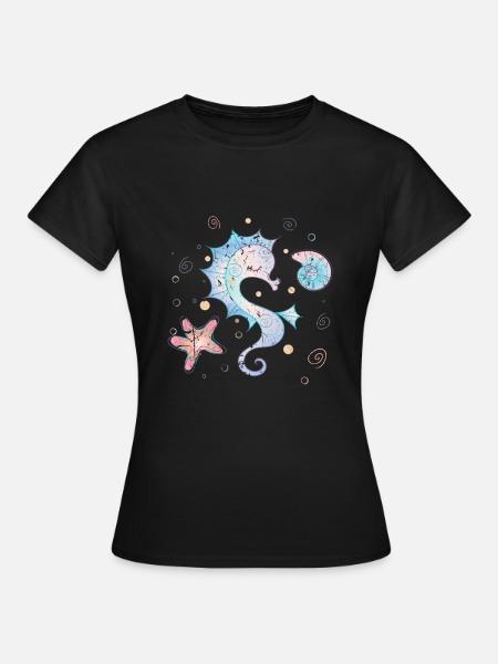 Seepferdchen - Frauen T-Shirt - Schwarz
