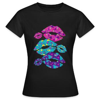 80er Jahre - Frauen T-Shirt - Schwarz - Vorne - AI Model Female 172 dark (172cm)