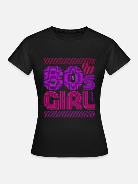 80er Mädchen - Frauen T-Shirt - Schwarz