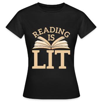 Littérature littéraire - T-shirt Femme - noir - Devant - AI Model Female 172 dark (172cm)