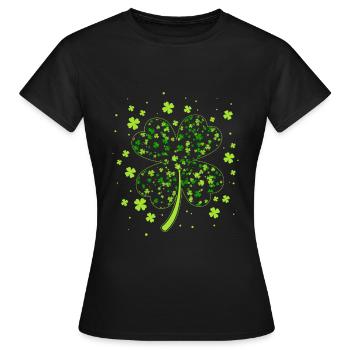Costume de nationalité irlandaise - T-shirt Femme - noir - Devant - AI Model Female 172 dark (172cm)