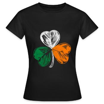 Irland Heimat Kleeblatt - Frauen T-Shirt - Schwarz - Vorne - AI Model Female 172 dark (172cm)