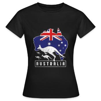 Australien Känguru - Frauen T-Shirt - Schwarz - Vorne - AI Model Female 172 dark (172cm)
