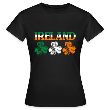 Irland Kleeblatt Flagge - Frauen T-Shirt - Schwarz - Vorne - AI Model Female 172 dark (172cm)