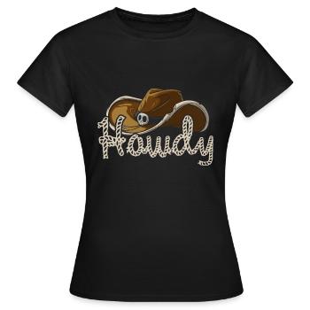 Chapeau de cowboy cheval cowboy - T-shirt Femme - noir - Devant - AI Model Female 172 dark (172cm)