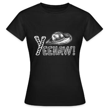 Chapeau de Cowboy Cowboy Far West - T-shirt Femme - noir - Devant - AI Model Female 172 dark (172cm)