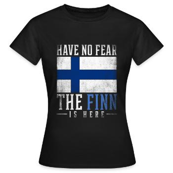 Finland nationality - Women's T-Shirt - black - Front - AI Model Female 172 dark (172cm)
