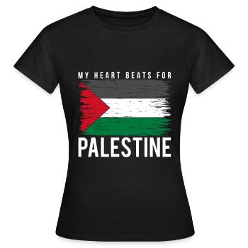 Coeur de Palestine - T-shirt Femme - noir - Devant - AI Model Female 172 dark (172cm)