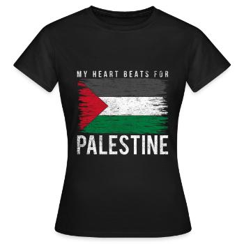 Palestine - T-shirt Femme - noir - Devant - AI Model Female 172 dark (172cm)