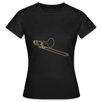 Trombone trombone - T-shirt Femme - noir - Devant - AI Model Female 172 dark (172cm)