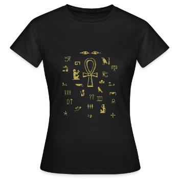 Hiéroglyphe égyptien - T-shirt Femme - noir - Devant - AI Model Female 172 dark (172cm)