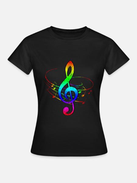 Notenschlüssel Musiker - Frauen T-Shirt - Schwarz