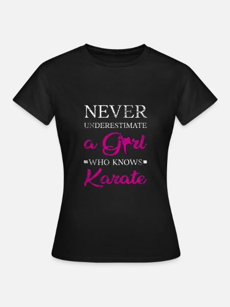 Karate Mädchen - Frauen T-Shirt - Schwarz