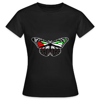 Palestine papillon nation - T-shirt Femme - noir - Devant - AI Model Female 172 dark (172cm)