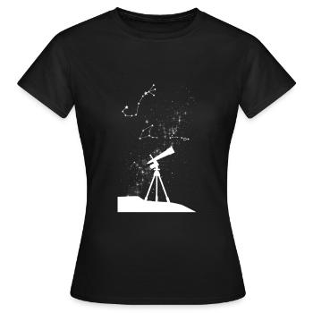 Télescope d'astronomie - T-shirt Femme - noir - Devant - AI Model Female 172 dark (172cm)