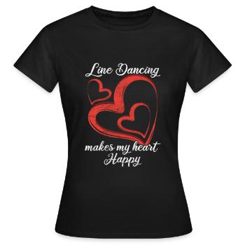 Coeur de linedance - T-shirt Femme - noir - Devant - AI Model Female 172 dark (172cm)
