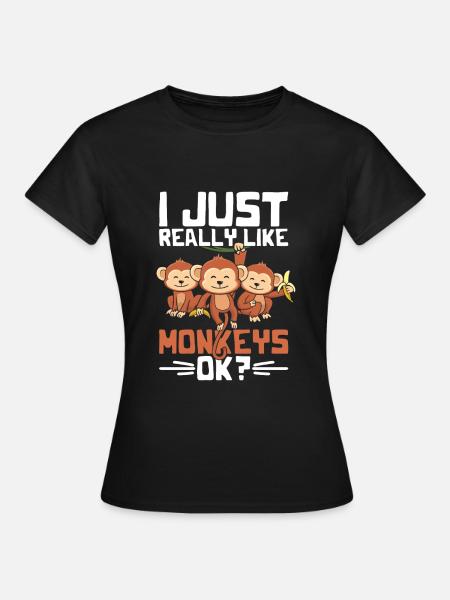 Affe Tiere - Frauen T-Shirt - Schwarz