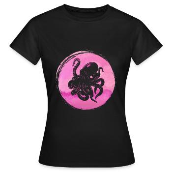 Amoureux des animaux de poulpe - T-shirt Femme - noir - Devant - AI Model Female 172 dark (172cm)