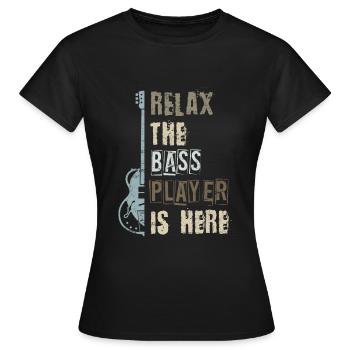 Bass guitar - Women's T-Shirt - black - Front - AI Model Female 172 dark (172cm)