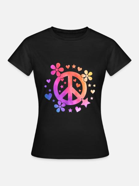 Frieden Marihuana - Frauen T-Shirt - Schwarz
