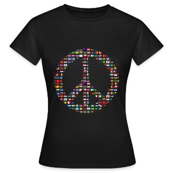 Peacezeichen Krieg - Frauen T-Shirt - Schwarz - Vorne - AI Model Female 172 dark (172cm)