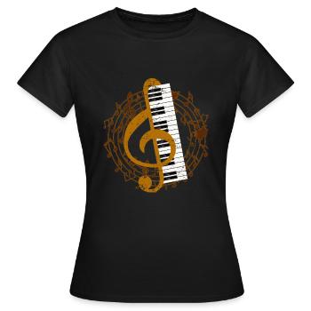 Musique de piano Musique classique - T-shirt Femme - noir - Devant - AI Model Female 172 dark (172cm)