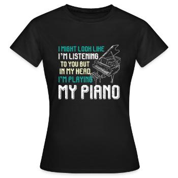 Instrument de musique de musique de piano - T-shirt Femme - noir - Devant - AI Model Female 172 dark (172cm)