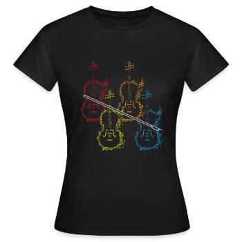 Violine - Frauen T-Shirt - Schwarz - Vorne - AI Model Female 172 dark (172cm)
