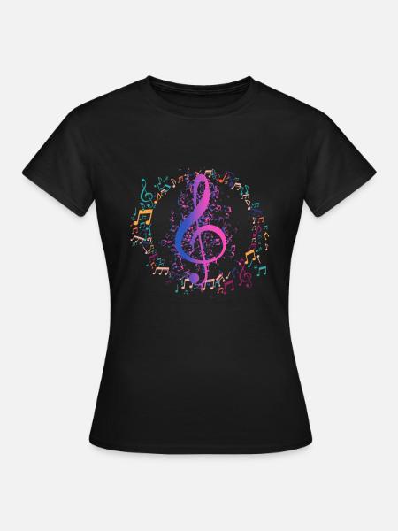 Notenschlüssel Musik Bassschlüssel - Frauen T-Shirt - Schwarz
