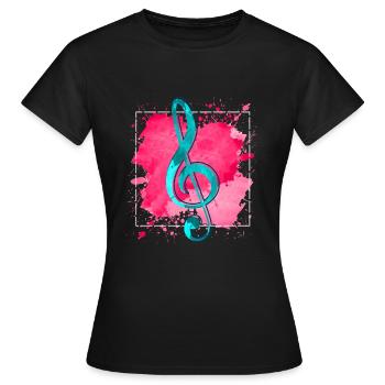 clef - Women's T-Shirt - black - Front - AI Model Female 172 dark (172cm)