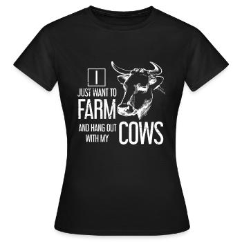 Vache - T-shirt Femme - noir - Devant - AI Model Female 172 dark (172cm)