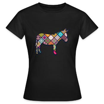 Animal de ferme âne - T-shirt Femme - noir - Devant - AI Model Female 172 dark (172cm)